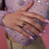 une - Amethyst and Peridot Twin Ring