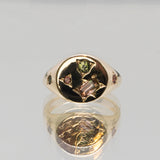 une Bespoke - Signet #5 with scattered watermelon tourmalines