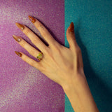 une - Bespoke - Watermelon Tourmaline, peridot and pink tourmaline cluster ring