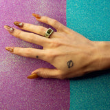 Une. - Bespoke - Signet #1 with Watermelon Tourmaline, Peridot and Pink Tourmaline