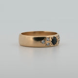 Une - Bespoke - Thick Gold Band with Sapphire and Diamonds