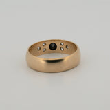 Une - Bespoke - Thick Gold Band with Sapphire and Diamonds