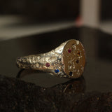 Bonus Prize - Silver Signet Ring with Sapphires, Rubies and Citrine