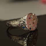 Bonus Prize - Silver Signet Ring with Sapphires, Rubies and Citrine