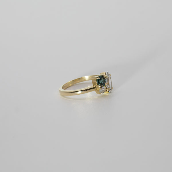 Comune - Bespoke - Marquise, Round and Oval Cut Diamond and Sapphire Ring