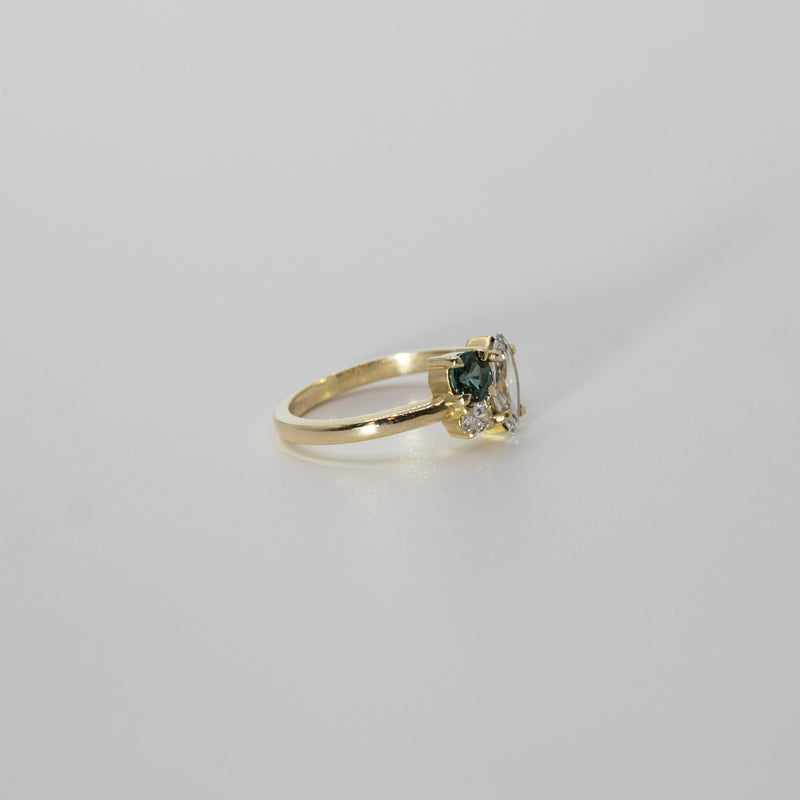 Comune - Bespoke - Marquise, Round and Oval Cut Diamond and Sapphire Ring