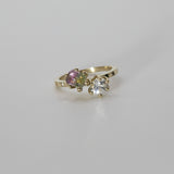 Une - Bespoke - Tourmaline and Moissanite Twin Ring