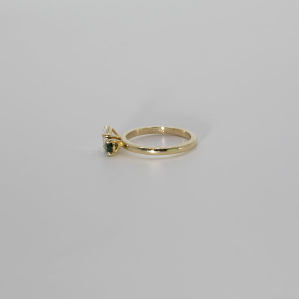 Comune - Bespoke - Twin Pear Cut Diamond and Sapphire Ring