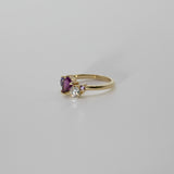 Une - Bespoke - Pink and Purple Sapphire Cluster Ring