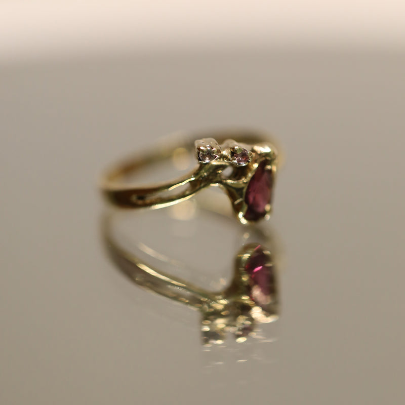 SGS Jewellery - Bespoke Starburst Ring w/ Rhodolite Garnet & Spinels