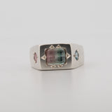 UNE - Bespoke Signet #1 with Pink and Teal Bicolour Tourmaline