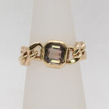 Une - Bespoke - Chain Ring with Dusty Pink Tourmaline