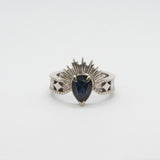 Halo & Hurt - The Erté - 9ct White Gold with Pear Shaped Spinel