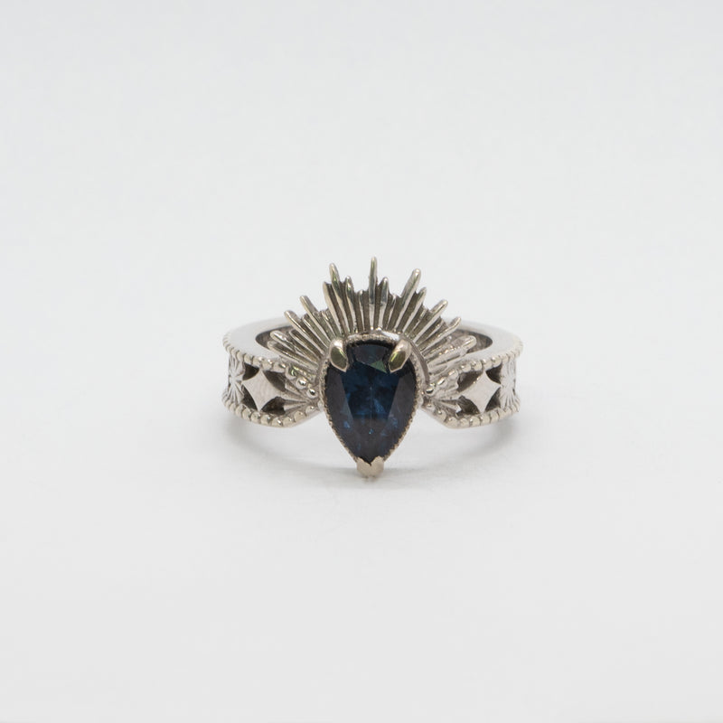 Halo & Hurt - The Erté - 9ct White Gold with Pear Shaped Spinel