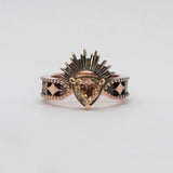 Halo & Hurt - The Erté - Trillion Champagne Zircon in 9ct Rose Gold