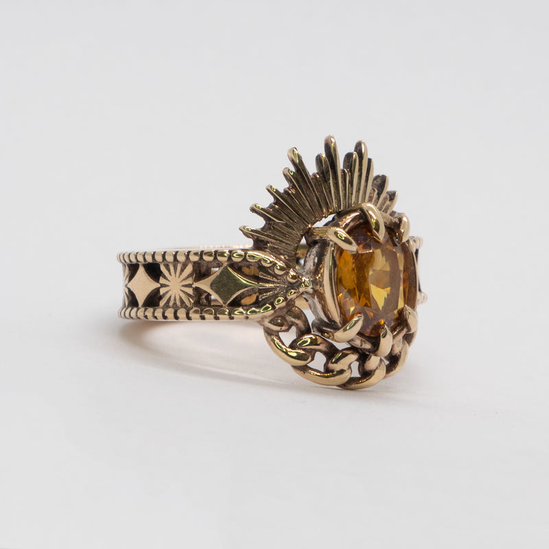 Halo & Hurt - The Erté Ring - 9ct Yellow Gold with Yellow Sapphire