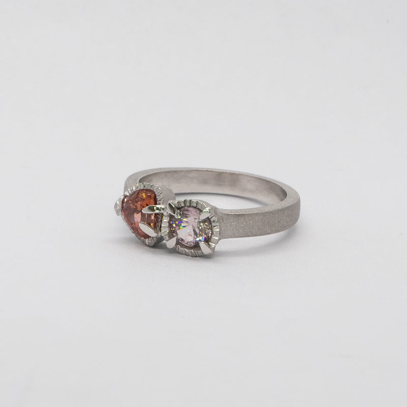 Halo & Hurt - Bespoke - Champagne and Peaches Ring