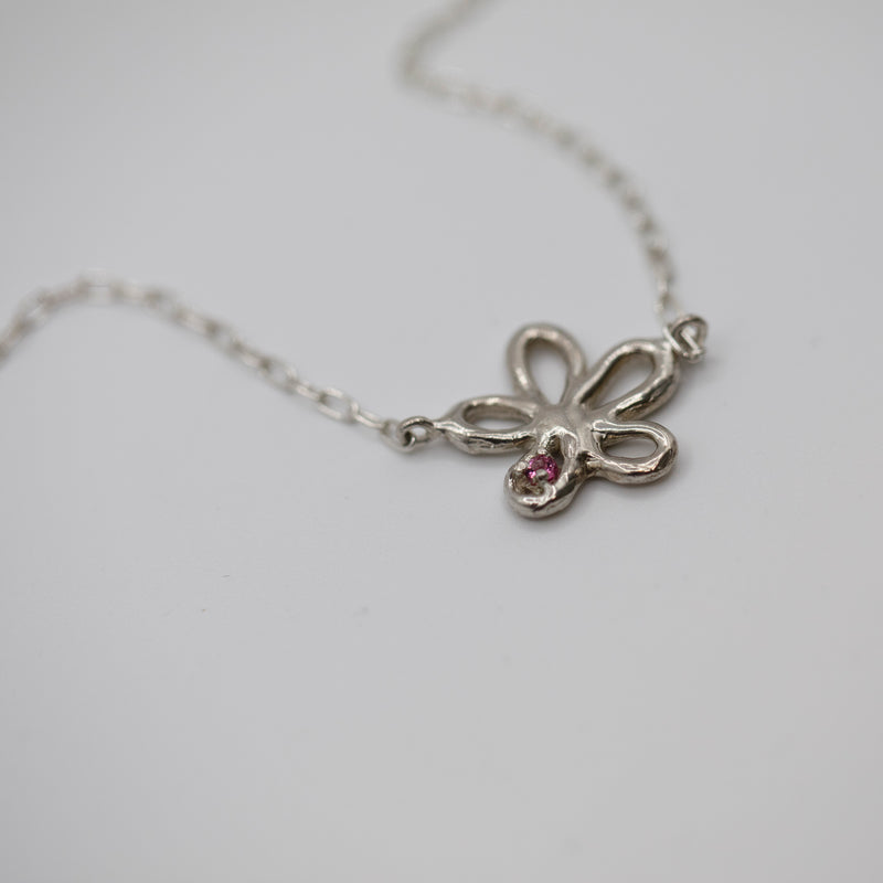 SGS Jewellery - Bespoke - Mini Flower Necklace with Pink Tourmaline