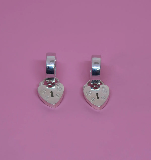 SGS Jewellery - Padlock Huggie Earrings