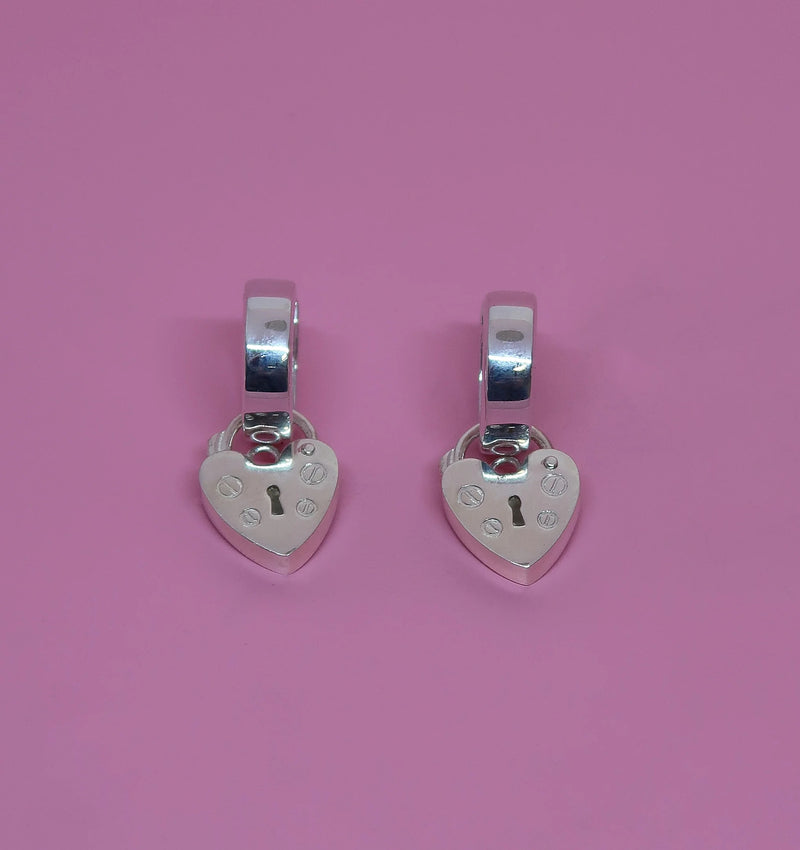 SGS Jewellery - Padlock Huggie Earrings