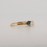 Comune - Bespoke - Twin Pear Cut Diamond and Sapphire Ring
