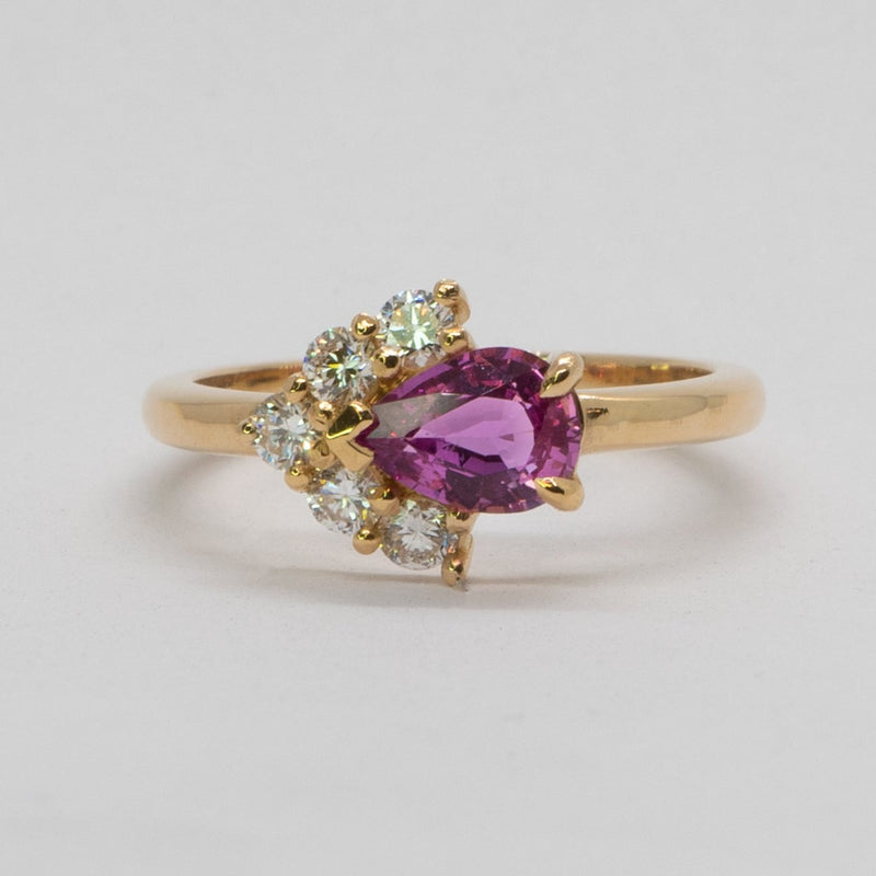 Une - Bespoke - Pink Sapphire and Diamond Ring