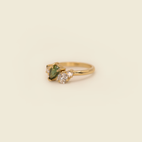 Comune - Bespoke - Diamond and Green Sapphire Cluster Ring 2