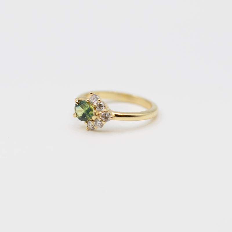 Bespoke - Green Sapphire and Diamond Ring