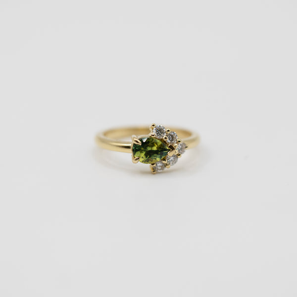 Bespoke - Green Sapphire and Diamond Ring