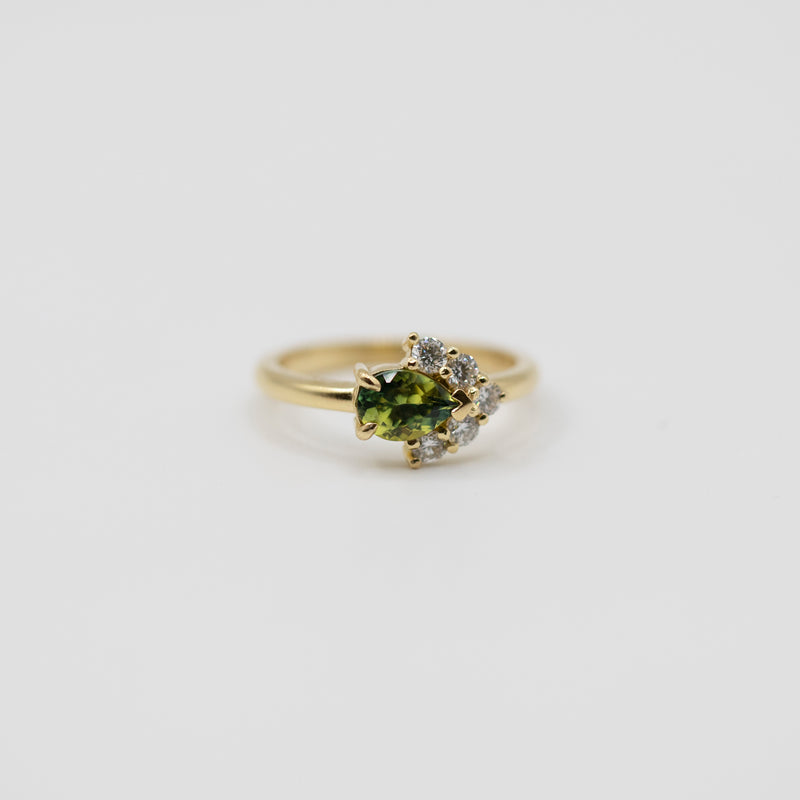 Bespoke - Green Sapphire and Diamond Ring