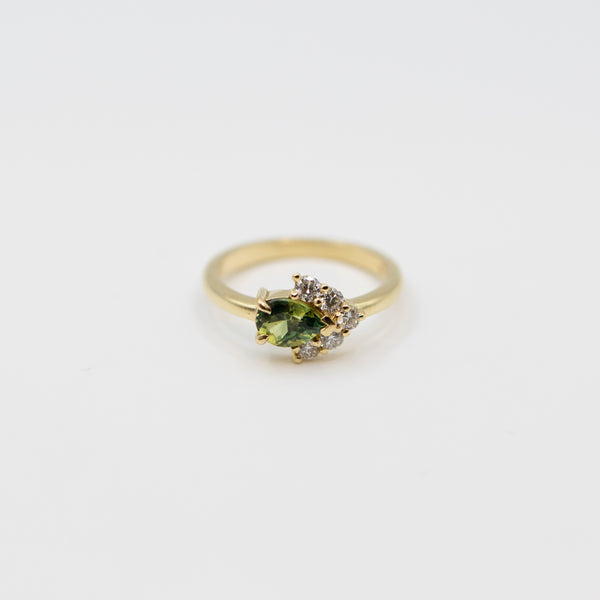 Bespoke - Green Sapphire and Diamond Ring