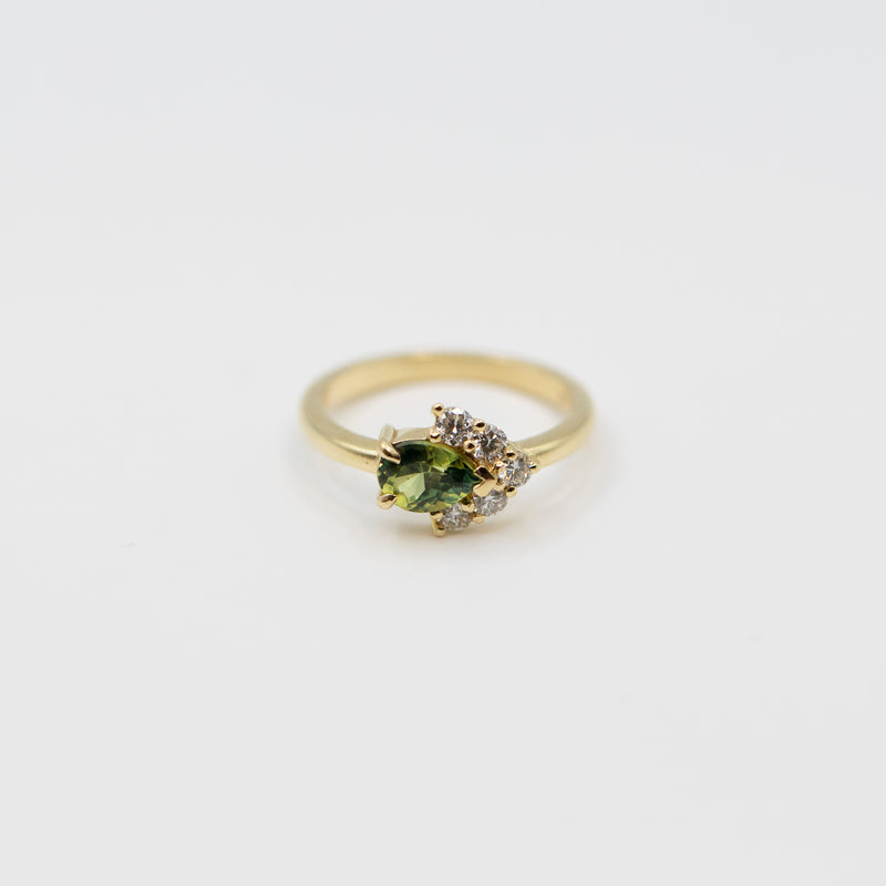 Bespoke - Green Sapphire and Diamond Ring