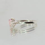 Une - Pink Cubic Zirconia, Peridot and Clear Cubic Zirconia Triad Ring