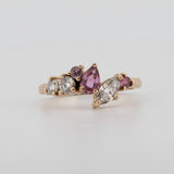 Comune - Bespoke - Pink Sapphire and Diamond Cluster Ring