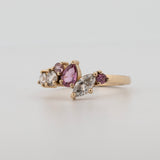 Comune - Bespoke - Pink Sapphire and Diamond Cluster Ring