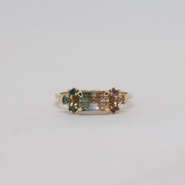 Une - Bespoke - Pink and Blue Bicolour Tourmaline Ring