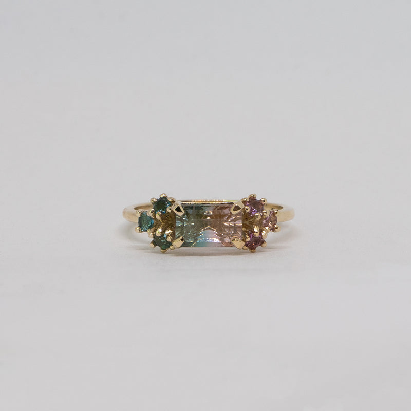 Une - Bespoke - Pink and Blue Bicolour Tourmaline Ring