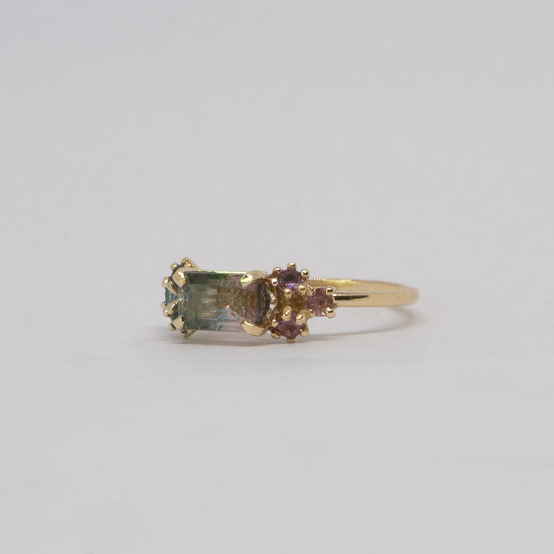 Une - Bespoke - Pink and Blue Bicolour Tourmaline Ring