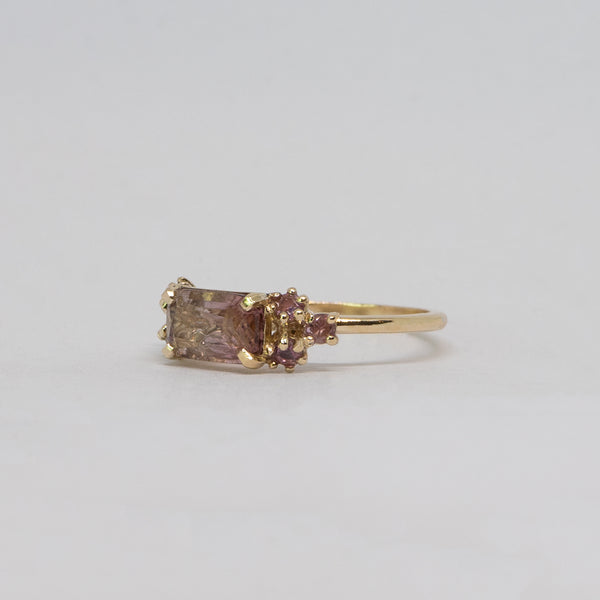 Une - Bespoke - Pink and White Bicoloured Tourmaline Ring