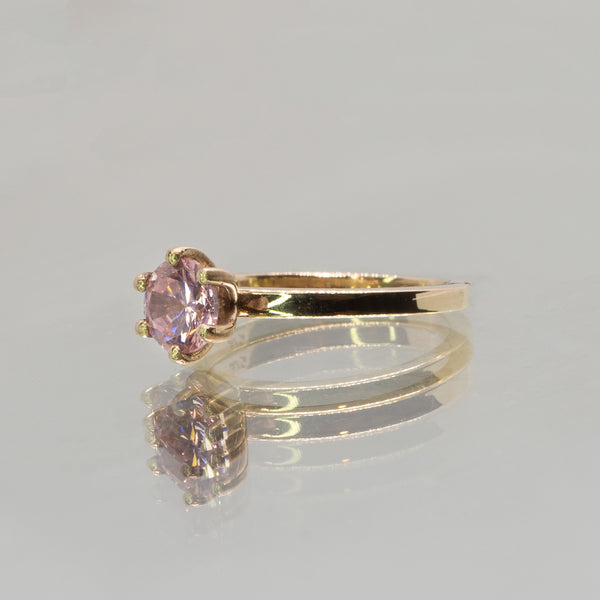 une - Pink Cubic Zirconia Solo Ring