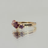Une - Rhodolite Garnet and Pink Sapphire Triad Ring