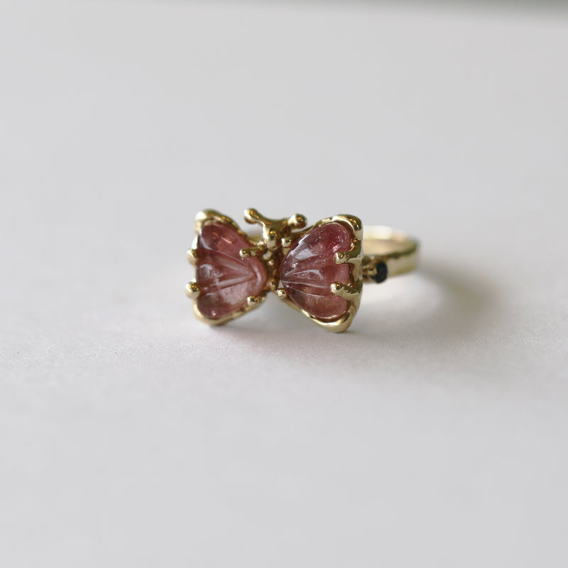 SGS Jewellery - Bespoke Pink Butterfly Tourmaline Ring