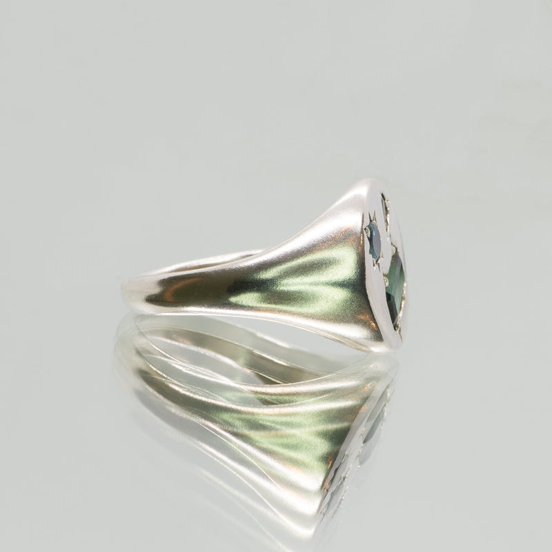 Une - Bespoke - Signet #5 with Tourmaline, Topaz and Sapphire