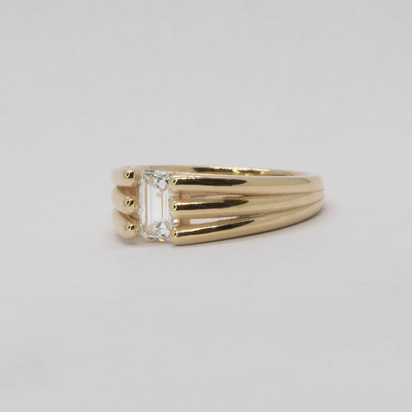 Comune - Bespoke - Split Band Ring with Emerald Cut Diamond