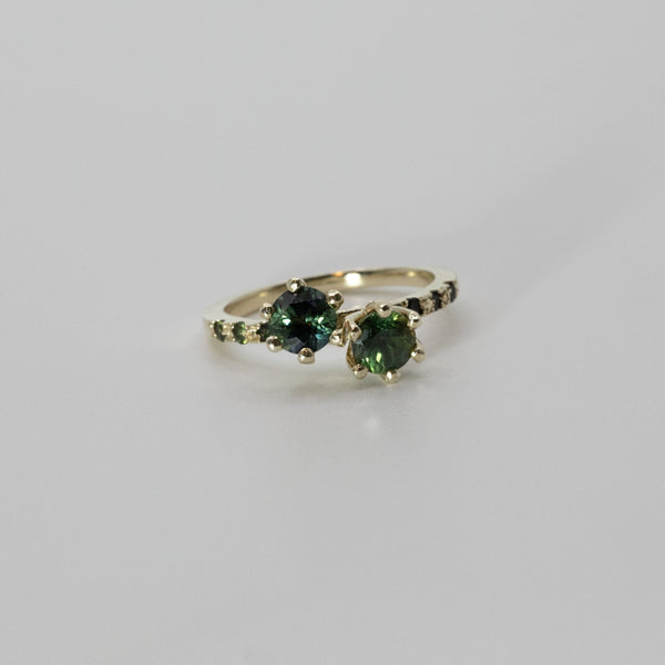 Une - Bespoke - Parti Sapphire Twin Ring