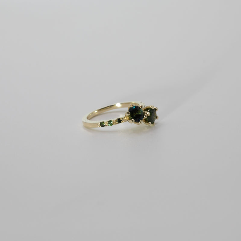 Une - Bespoke - Parti Sapphire Twin Ring