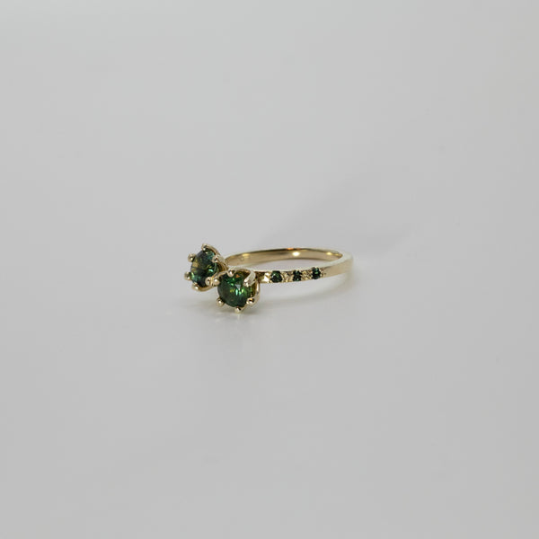 Une - Bespoke - Parti Sapphire Twin Ring
