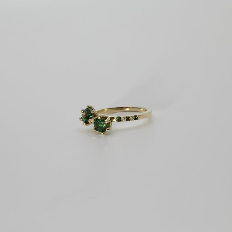 Une - Bespoke - Parti Sapphire Twin Ring