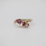 Une - Bespoke - Twin Ring with Bi-Colour Tourmaline and Pink Sapphire