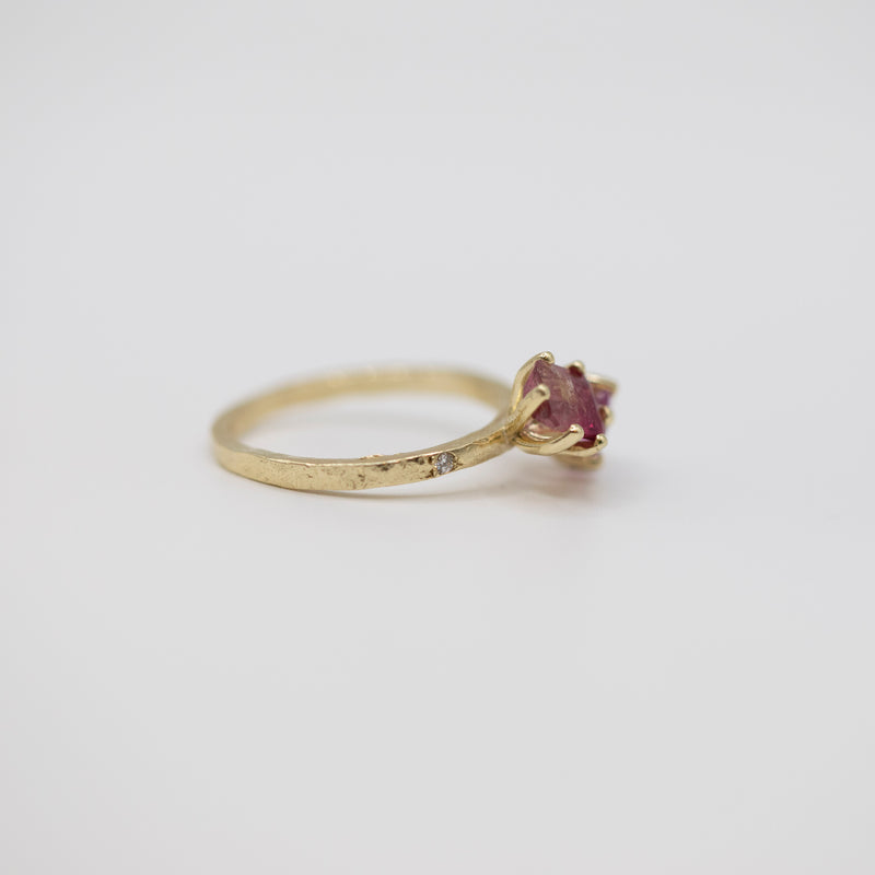 Une - Bespoke - Twin Ring with Bi-Colour Tourmaline and Pink Sapphire